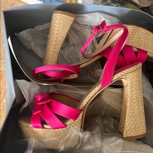 Pink Strappy Platform Sandals
